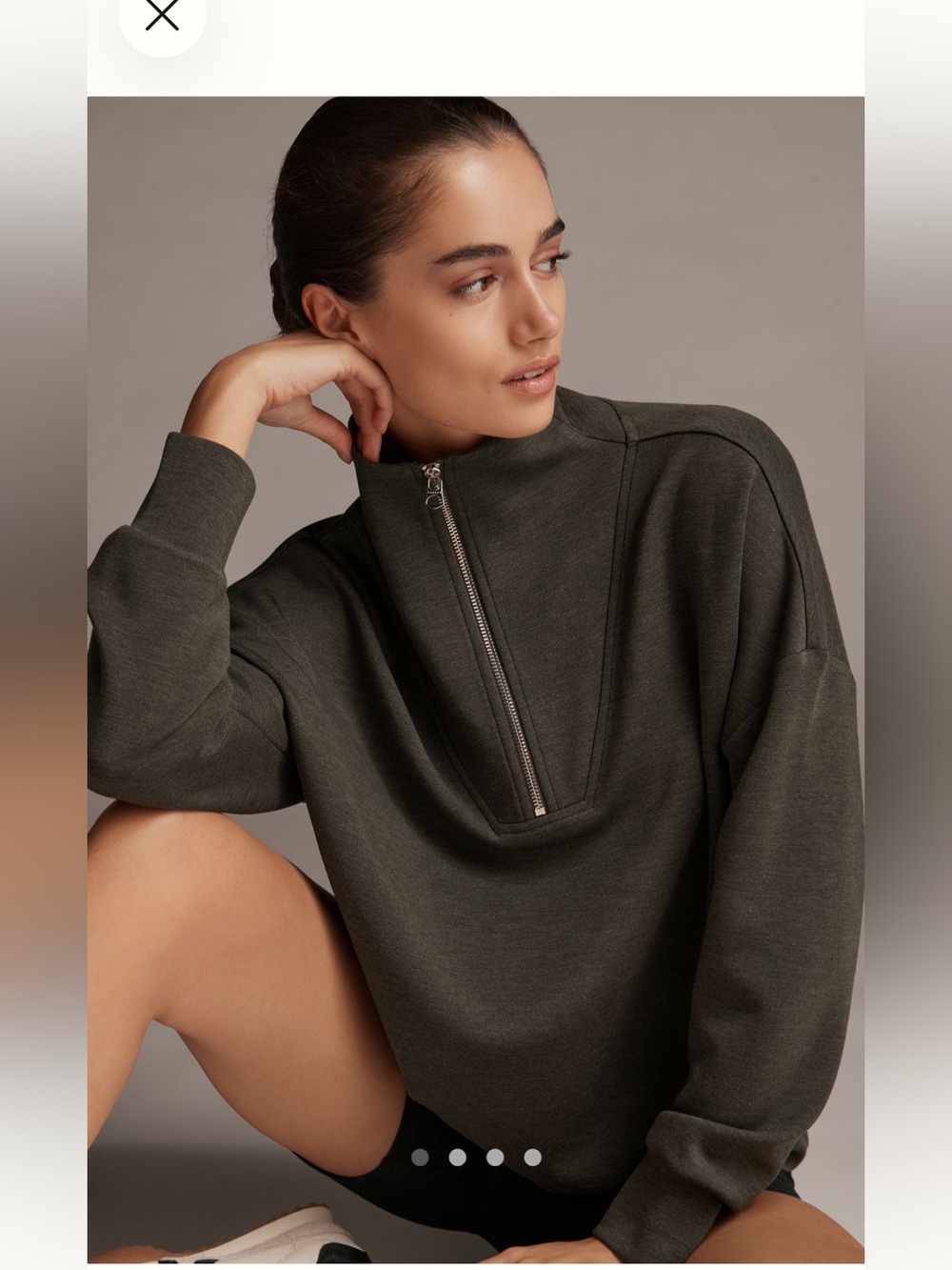NWOT Varley OLIVE MARLE HAWLEY LS HALF ZIP PO SWEATSHIRT Size XS